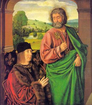 簡 海伊 Pierre II, Duc de Bourbon, Presented by St Peter 簡 海伊 Pierre II, Duc de Bourbon, Presented by St Peter